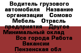 Водитель грузового автомобиля › Название организации ­ Сомово-Мебель › Отрасль предприятия ­ Другое › Минимальный оклад ­ 15 000 - Все города Работа » Вакансии   . Пензенская обл.,Мокшанский р-н